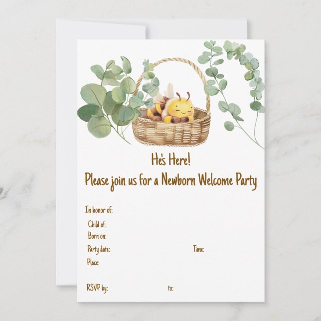 Sovande Bi Inbjudningar (Framsida)