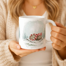 Sovande Björn Mugg Cozy Vattenfärg Julpresent