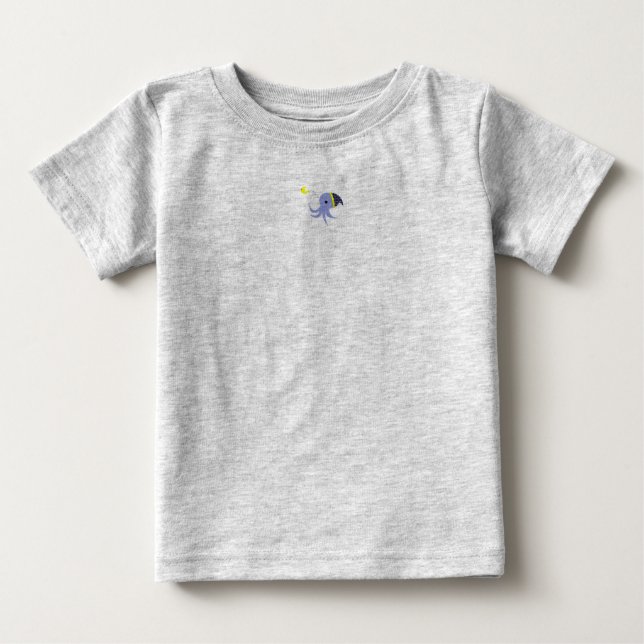 Sovande Blå Bläckfisk Tee Shirt (Framsida)