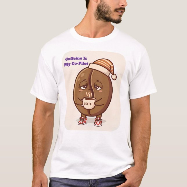 Sovande Bönkaffein Co-Pilot Morgonboost T Shirt (Framsida)