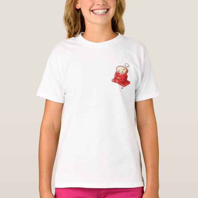 Sovande bröd syltsäng barn t shirt (Framsida)