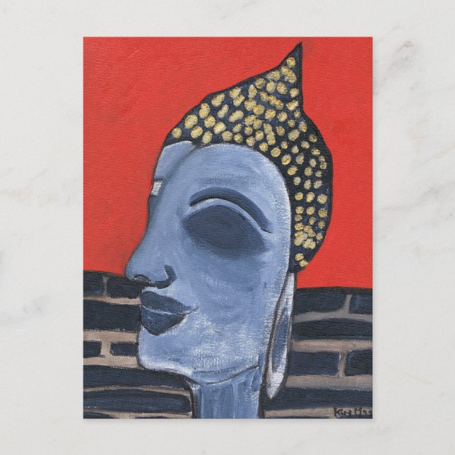sovande buddha-vykort vykort (Framsida)