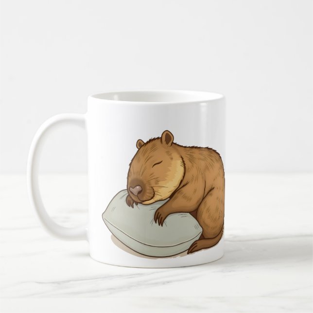 sovande Capybara Sleepybara Kaffemugg (Vänster)