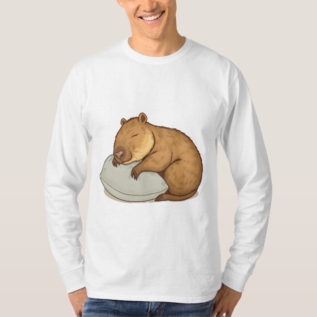 sovande Capybara Sleepybara T Shirt (Framsida)