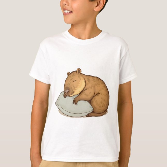 sovande Capybara Sleepybara T Shirt (Framsida)