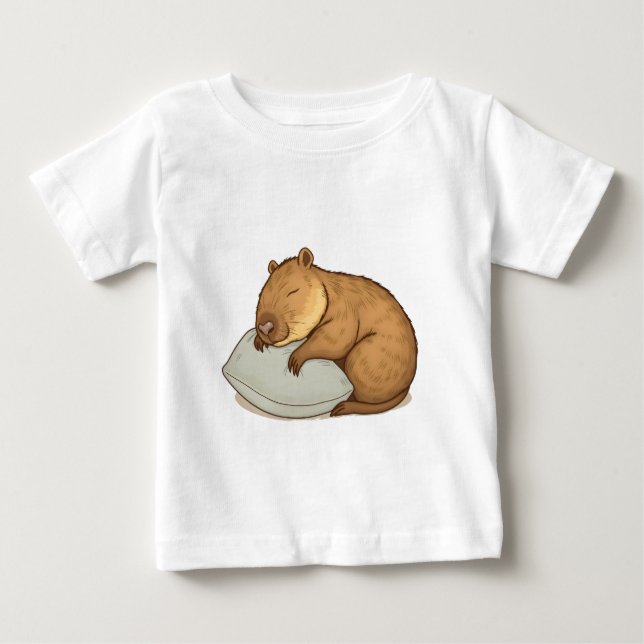 sovande Capybara Sleepybara T Shirt (Framsida)