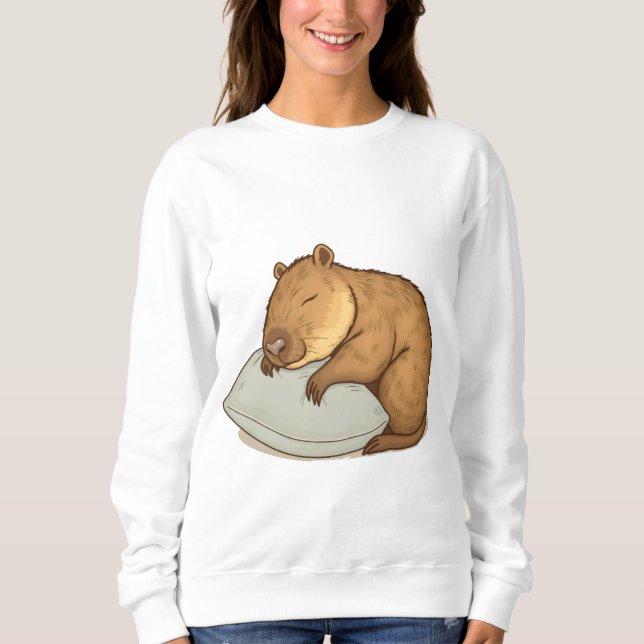 sovande Capybara Sleepybara T Shirt (Framsida)