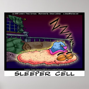 Sovande cell roliga samlarkonstaffischer poster