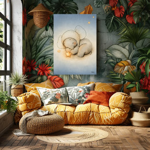 Sovande elefantbarnkammare Babyillustration Poster