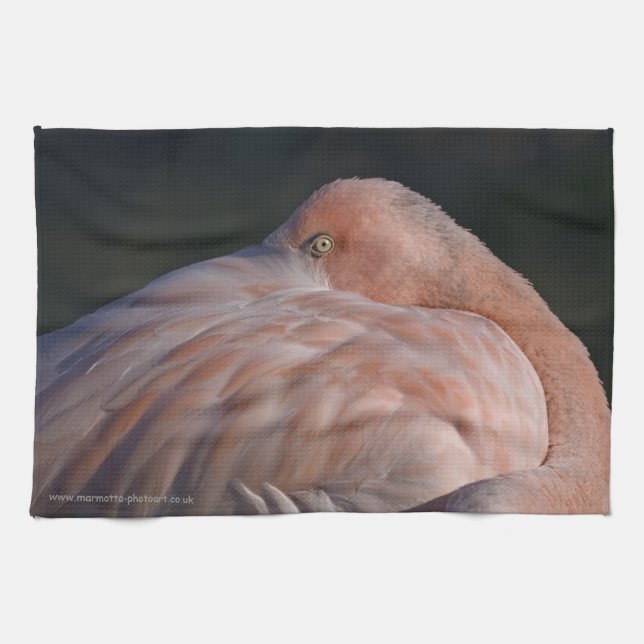 Sovande Flamingo Kökshandduk (Horisontell)