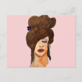 sovande flicka vykort