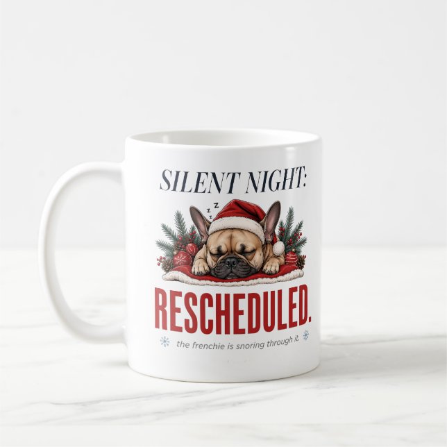 Sovande Frenchie Julcitatat Muggdesign Kaffemugg (Vänster)