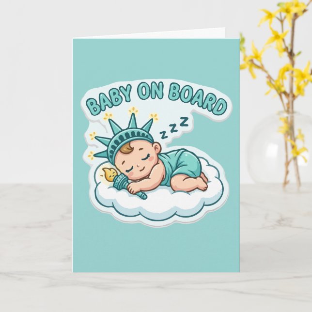 Sovande Frihetsgudinnan Baby Kort (Gul blomma)