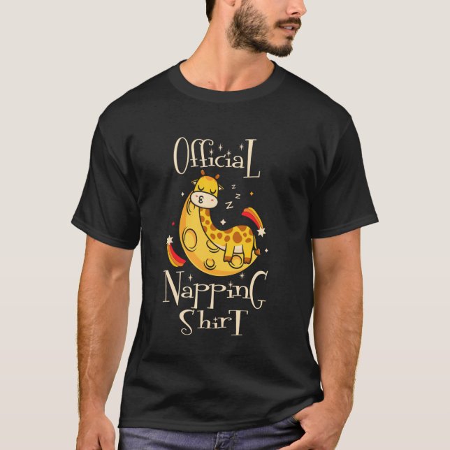 Sovande giraff för flickor Giraff present sovande  T Shirt (Framsida)