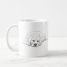 Sovande Golden Retriever Kaffemugg, Hund Kärlek Kaffemugg