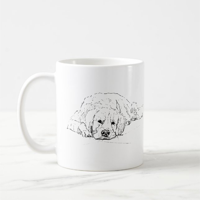 Sovande Golden Retriever Kaffemugg, Hund Kärlek Kaffemugg (Vänster)