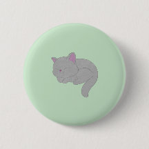 Sovande Grå Kattunge Knapp