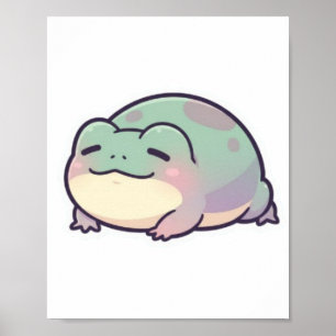 Sovande Groda Poster Söt Mysig Groda Estetik Rela