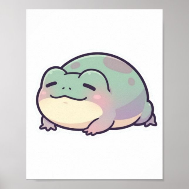 Sovande Groda Poster Söt Mysig Groda Estetik Rela (Framsidan)