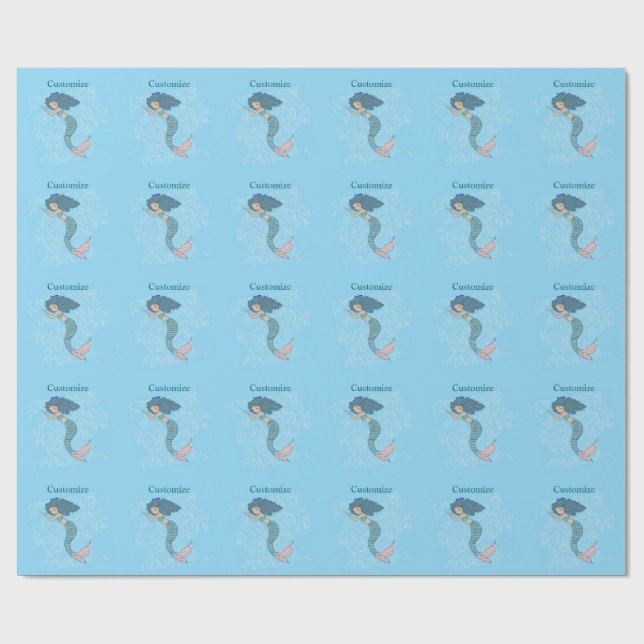 Sovande havfrusjöstormen presentpapper (Platt)