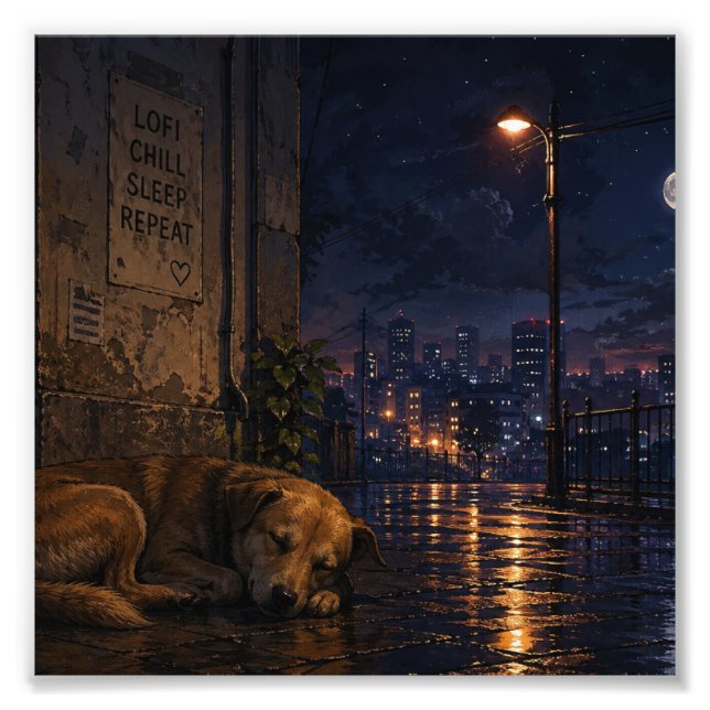 Sovande hund fototryck (Framsidan)