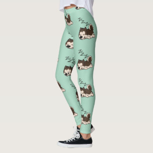 Sovande Hund Siberian Husky Djurfantast ZZZ Husdju Leggings