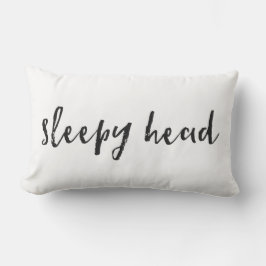 Sovande Huvud Typografi Kudde