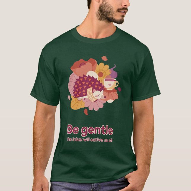 Sovande Igelkott Vallmo Platt Vektorgrafik T-shirt (Framsida)
