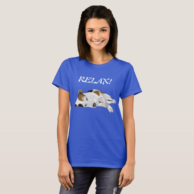 Sovande Jack Russell T-shirt (Hel framsida)