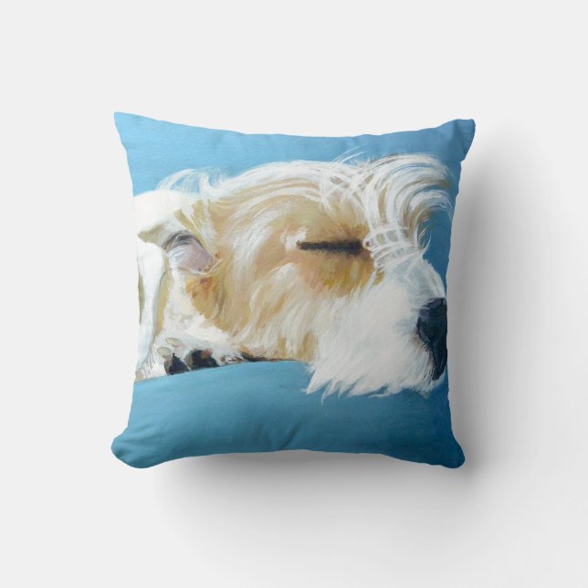 Sovande Jack Russell Terrier Hund Konst Kudde (Framsida)