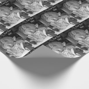 Sovande jul för gullig nalle för akita hundjul presentpapper