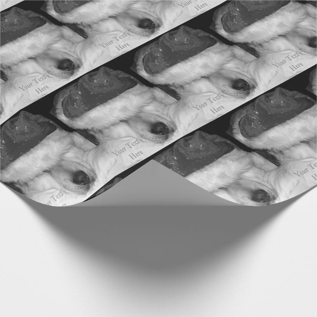 Sovande jul för gulliga kottar för akita hundsanta presentpapper (Hörn)