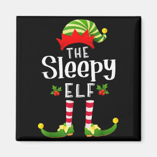 Sovande jul tomte matchande pyjamas julfest magnet