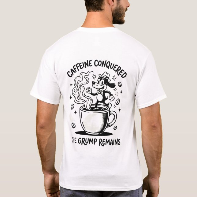 Sovande Kaffe Hund Vintage Tecknad Tröja (Baksida)