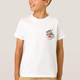 Sovande Kaffeuggla Söt Illustration Barn T Shirt