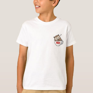 Sovande Kaffeuggla Söt Illustration Barn T Shirt