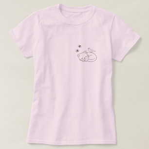Sovande Katt Enkel T Shirt