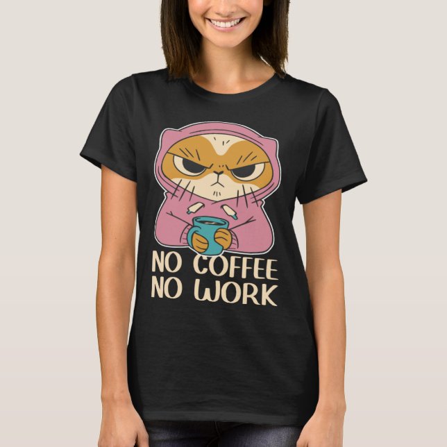 Sovande Katt Kaffe Espresso Kaffe Kopp Män Kvinnor T Shirt (Framsida)