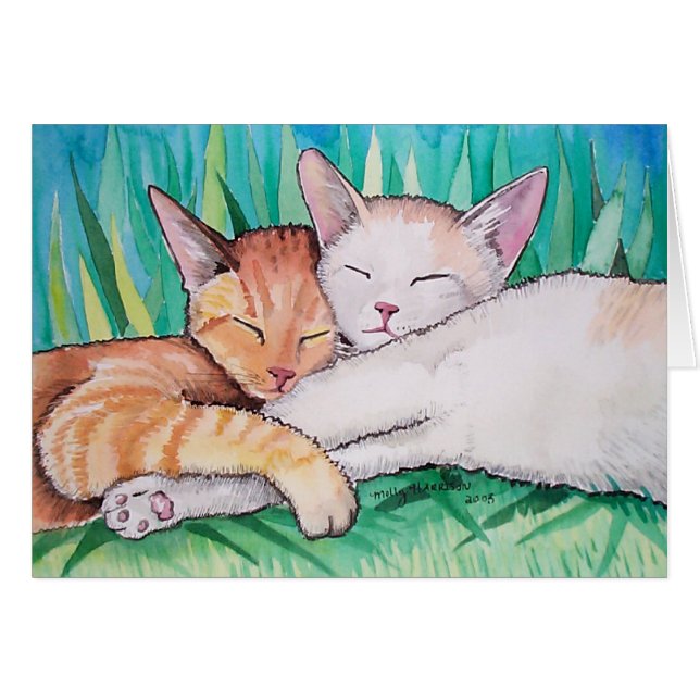 Sovande Katt Kort av Molly Harrison (Framsidan Horizontal)