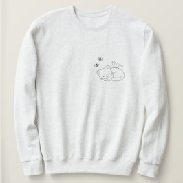 Sovande katt linjärt konstverk t shirt