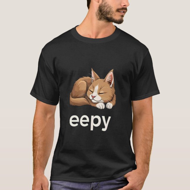 Sovande Katt Meme Rollig Dum Sovande Kattunge T Shirt (Framsida)