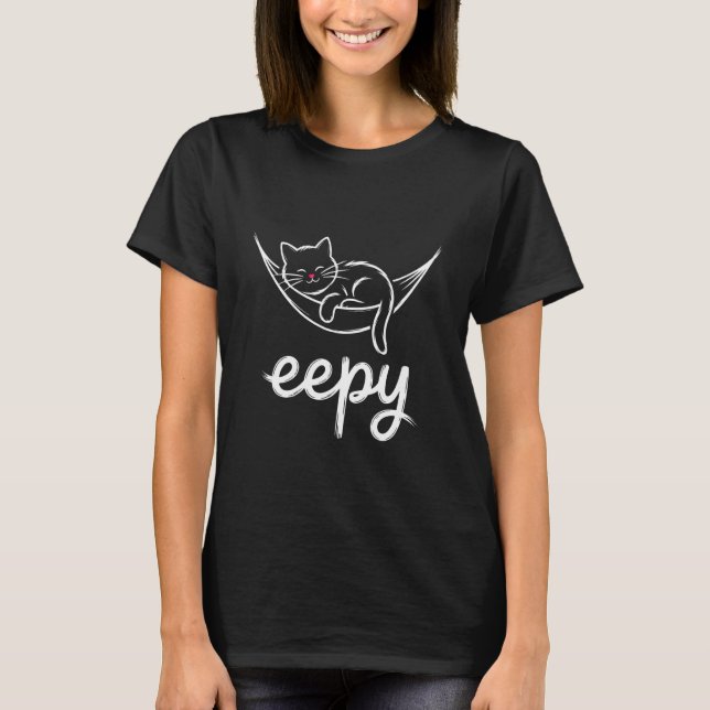 Sovande Katt Rolig Sömnig Katt Meme T Shirt (Framsida)