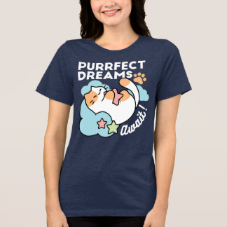 Sovande katt som kramar stjärna – Purrfekt drömmar T Shirt