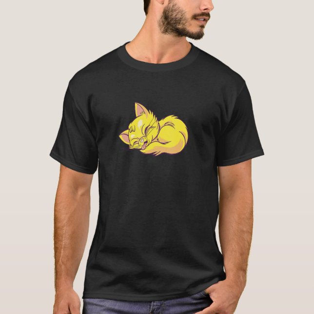 Sovande katt som sover slumrar t shirt (Framsida)
