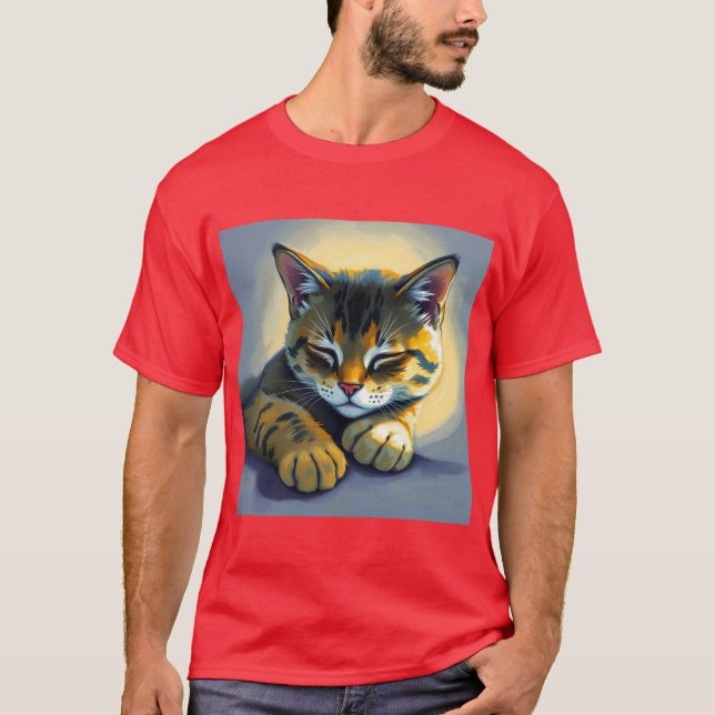 Sovande katt t shirt (Framsida)
