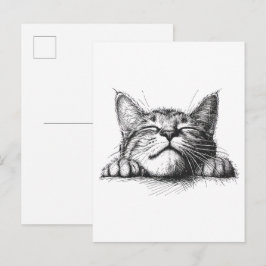 Sovande katt vykort
