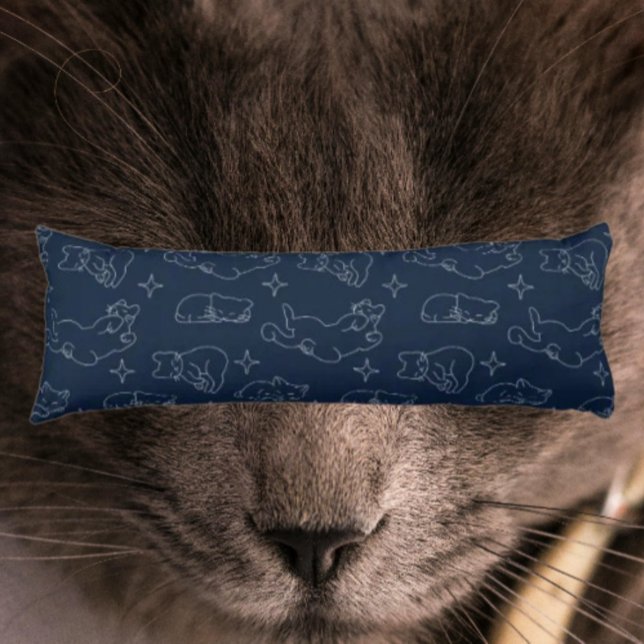 Sovande kattälskare Kroppskudde – Mysig kattmönste (Skapare uppladdad)