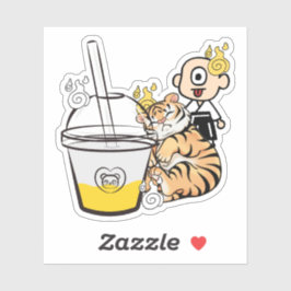 Sovande Kawaii Tiger, Bubble Tea & Hitotsume Kozo Klistermärken
