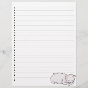 Sovande Kitty Linjerat Brevpapper