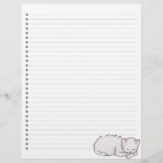 Sovande Kitty Linjerat Brevpapper